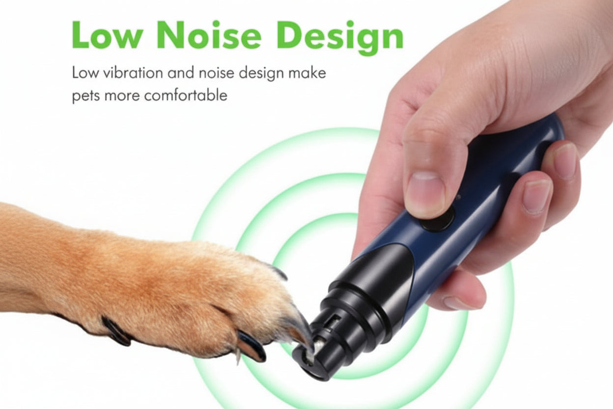 Quiet Pet Nail Grinder for Dogs & Cats - USB Rechargeable